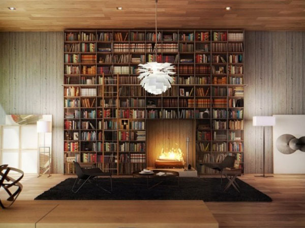 home-library-with-fireplace